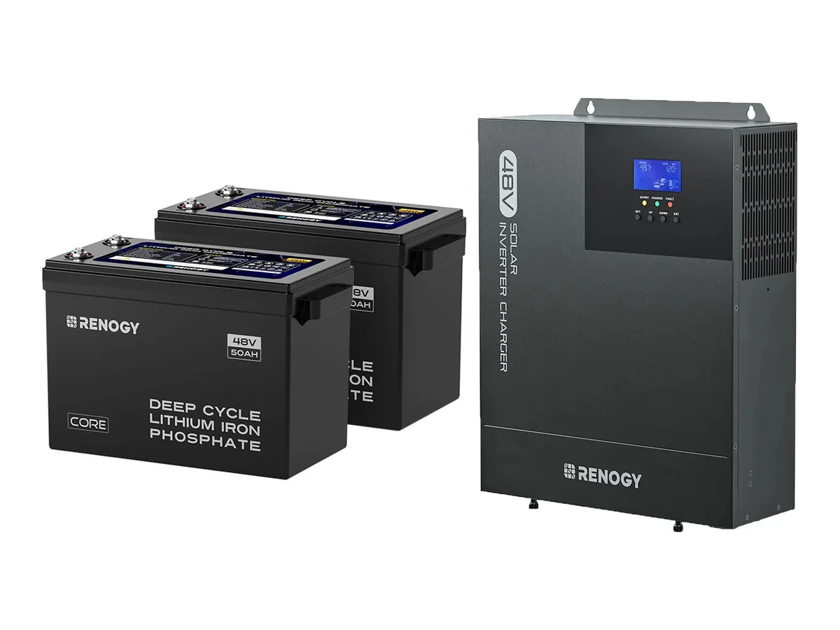48V Premium Backup System – 50Ah Self-Heating LiFePO4 Battery & 3500W Pure Sine Wave Solar Inverter Charger