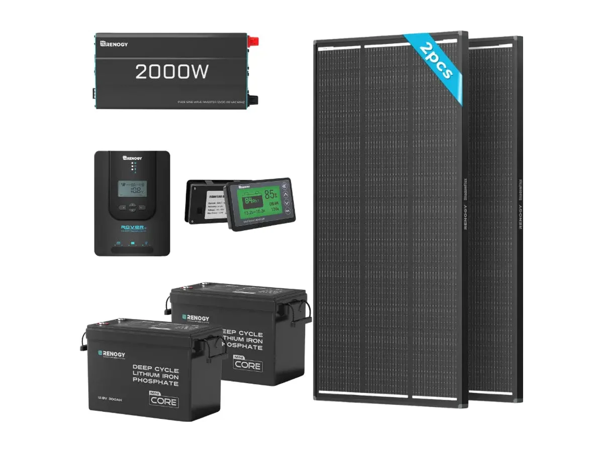 7.68kWh Power Kit | 400W/800W Shadowflux Panel, 2000W Inverter