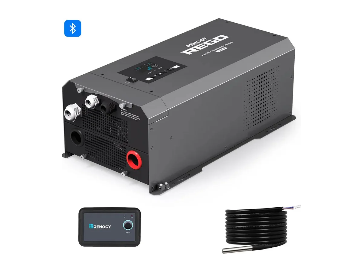 REGO 12V 3000W Pure Sine Wave Inverter Charger w/ LCD Display