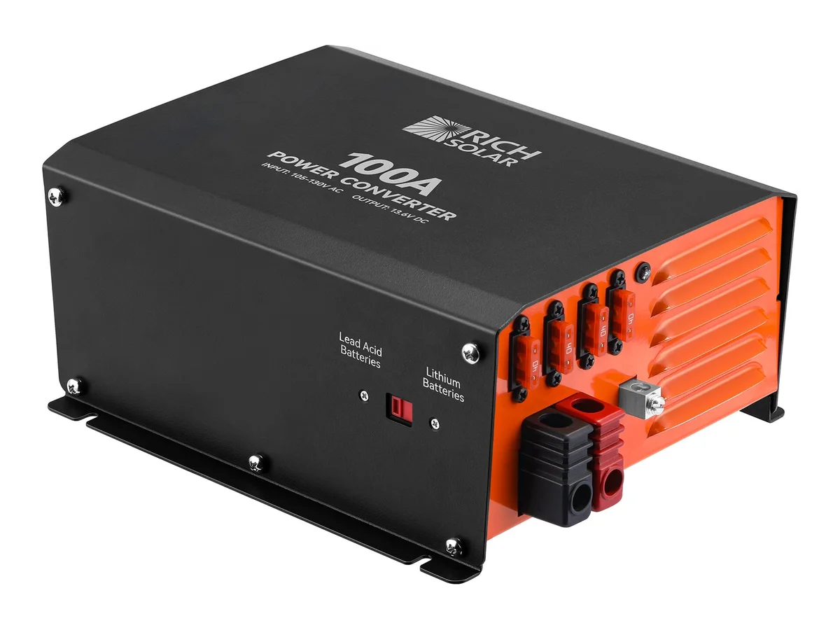 100 Amp Power Converter | 100A 120V Battery Charger | Overload, Overheat, Reverse Polarity Protection | Plug and Play | UL 458 Certified