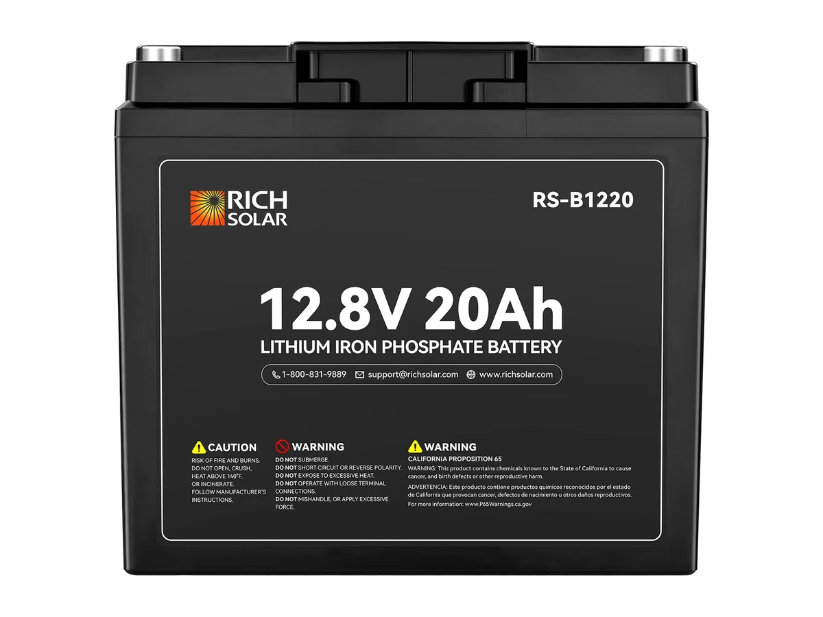 12V 20Ah LiFePO₄ Battery | 256Wh Lithium Battery, 3,000+ Cycles | for RV, Solar, Off-Grid, Marine & Backup