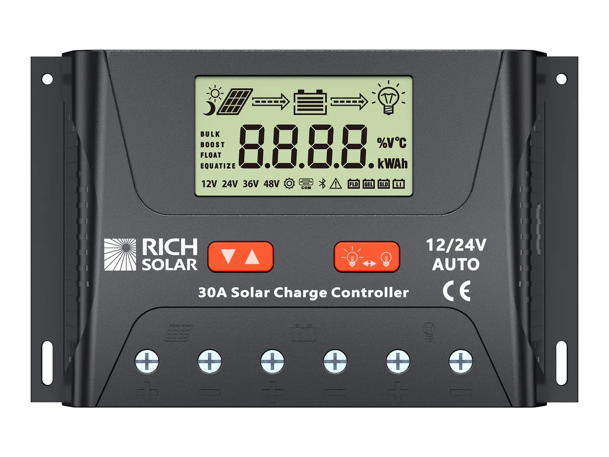 BRAVO LEGEND 30 | 30 Amp PWM Solar Charge Controller | 12V/24V Auto 30A PWM Controller for RVs, Trailers, Campers, Vans, Boats, Off-Grid