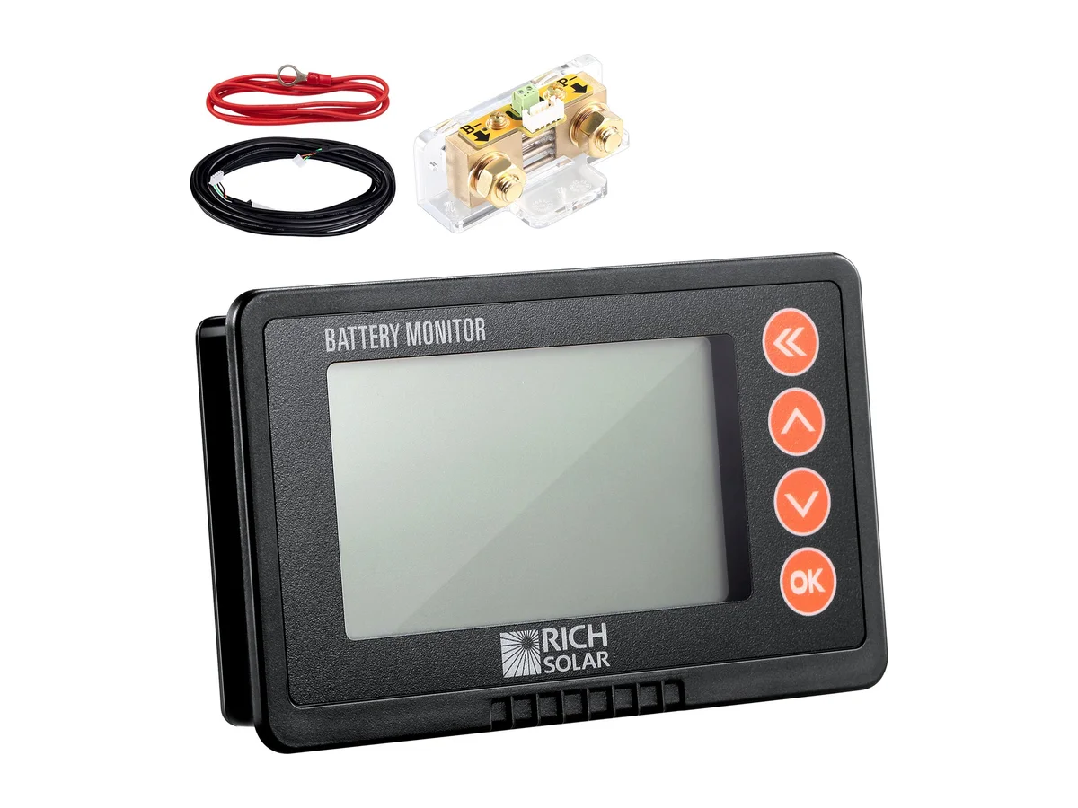 500 Amp Battery Monitor with Shunt | 8~120V 500A Battery Monitor with Shunt | Accurate Battery Status Monitor | Easy to Use