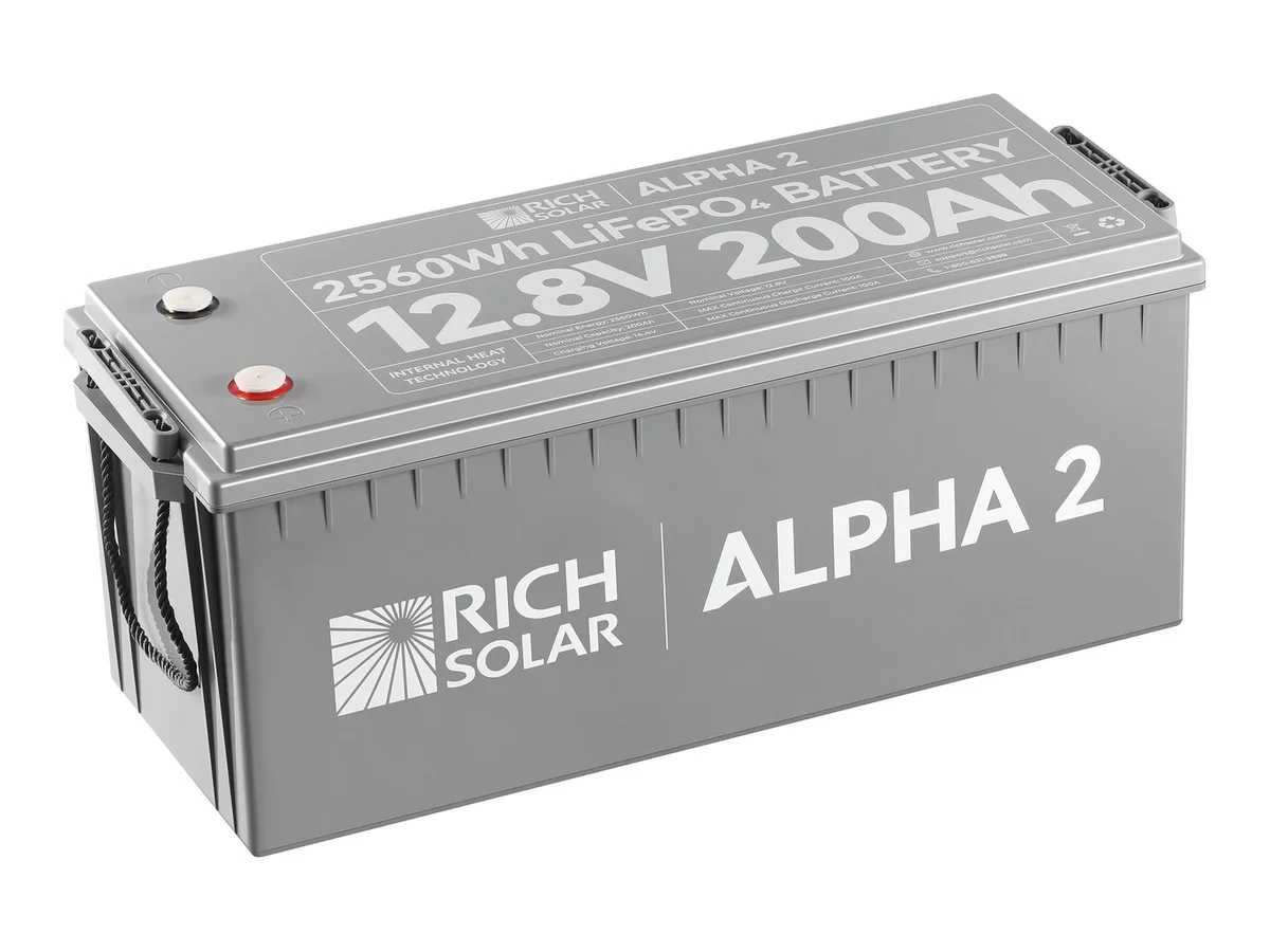 ALPHA 2 | 12V 200Ah LiFePO4 Battery | Powerful 12V Lithium Battery for RVs, Trailers, Vans, Boats, Off-Grid | 5,000 Lifetime Cycles | Bluetooth and Internal Heat Technology
