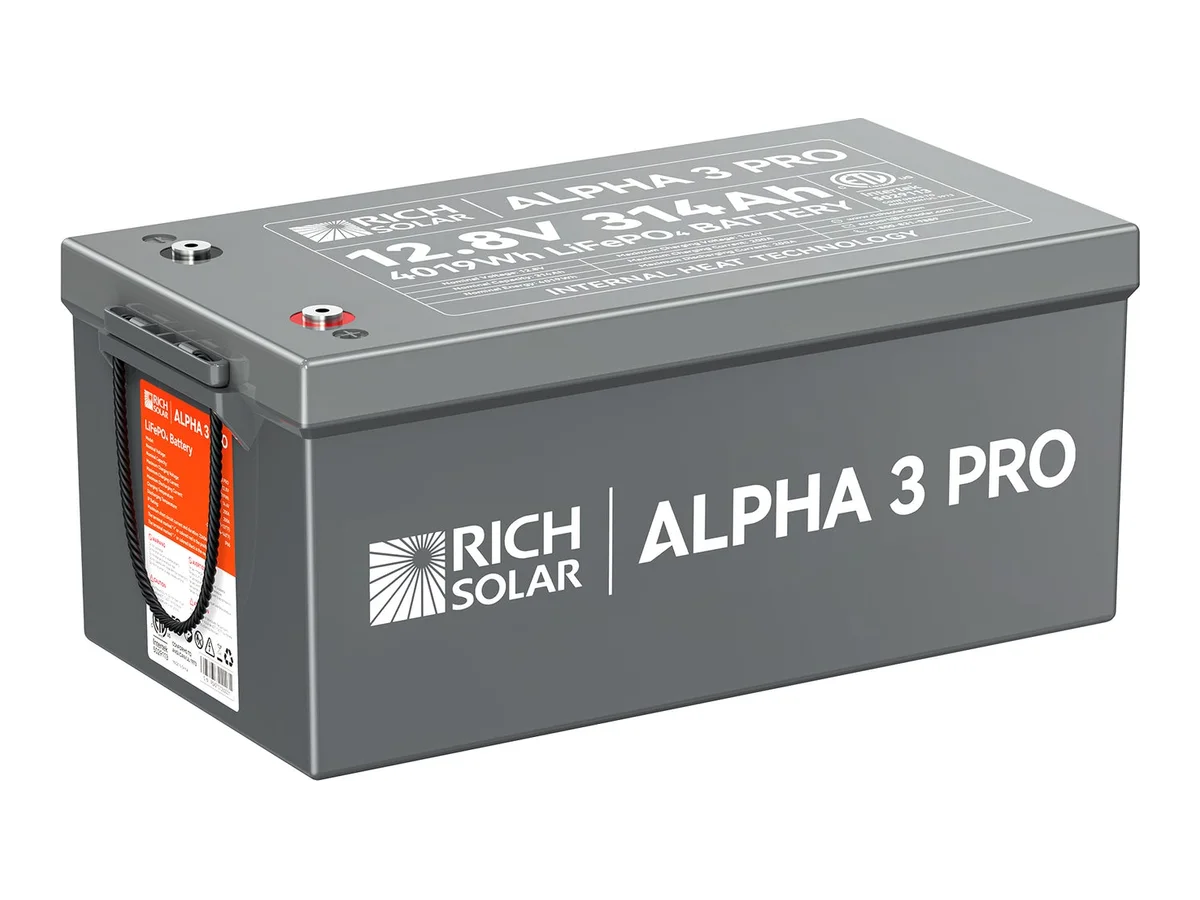 ALPHA 3 PRO | 12V 314Ah LiFePO4 Battery | 8,000+ Cycles | Built-in Heater & Bluetooth | Lithium Battery for RV, Off-Grid, Cabin & Backup Power | UL1973 Certified