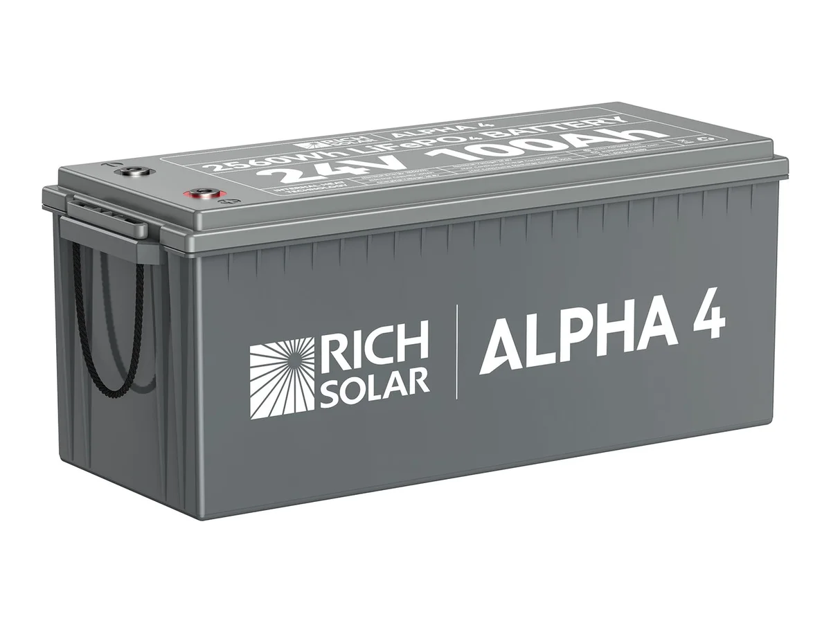 ALPHA 4 | 24V 100Ah LiFePO4 Battery | Powerful 24V Lithium Battery for RVs, Trailers, Vans, Boats, Off-Grid | 5,000 Lifetime Cycles | Bluetooth and Internal Heat Technology