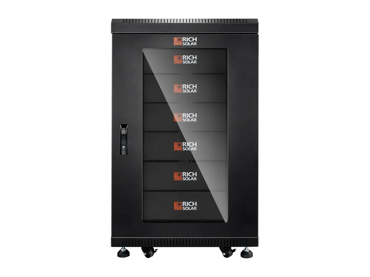 Battery Server Rack for ALPHA 5 PRO | 6-Slot Enclosed Battery Cabinet | Includes Wheels & 600A Bus Bar Covers | Pre-assembled