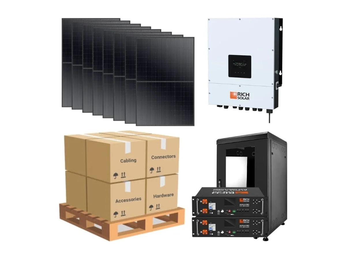 3.2kW Off-Grid Solar Kit - Rich Solar 6K Inverter - 10kWh Lithium Battery [CORE PRO]