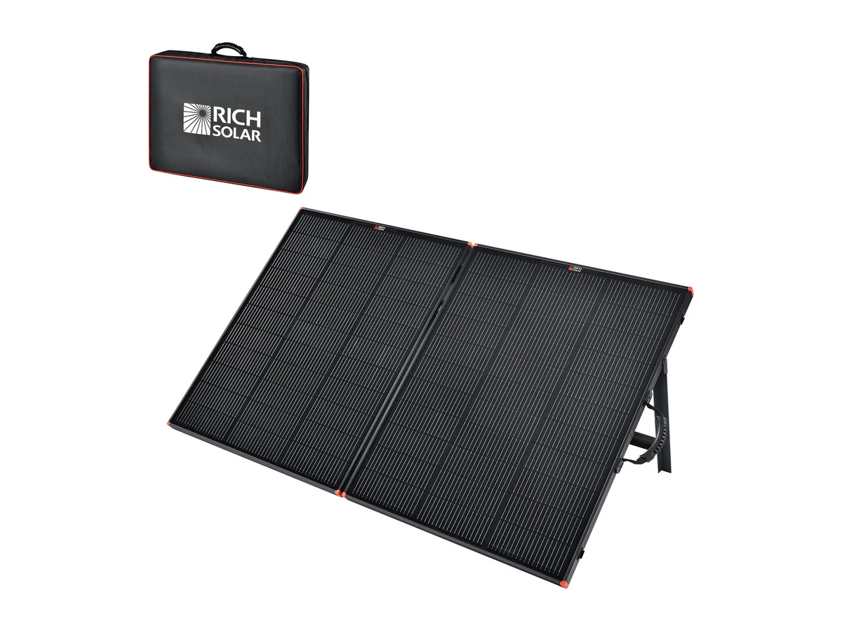MEGA 200 Portable Briefcase Solar Panel | 200 Watt Portable Solar Panel | Powerful 12V Portable Solar Panel for Generators, Power Stations, Campers | High Efficiency