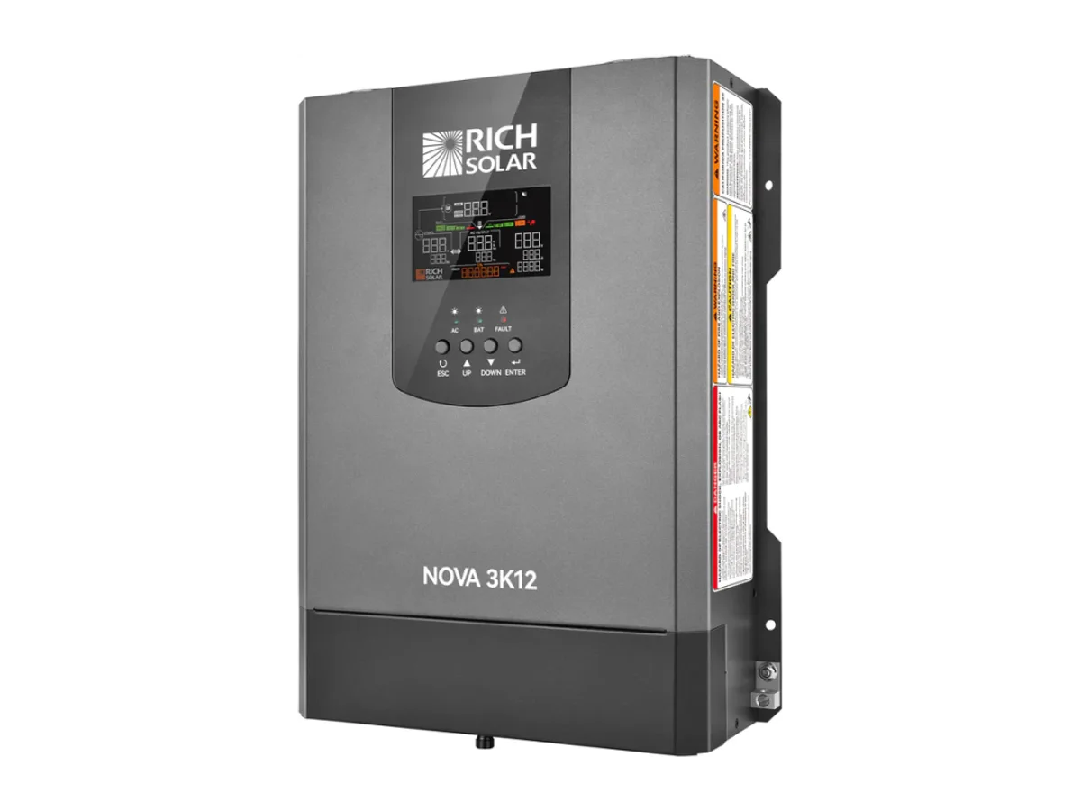 Rich Solar NOVA 3K12 3000W 12V Pure Sine Wave Inverter with Built-in Transfer Switch UL458 Certified