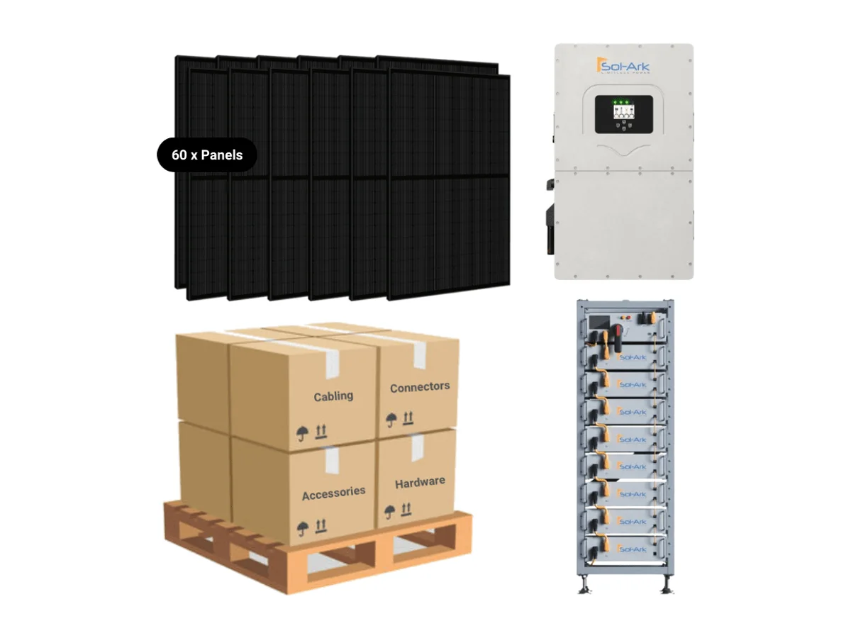 26.4kW Complete Solar Kit - Sol-Ark 30K Inverter - 40kWh Sol-Ark L3 Lithium Battery - High-Voltage [SUMMIT PLUS]