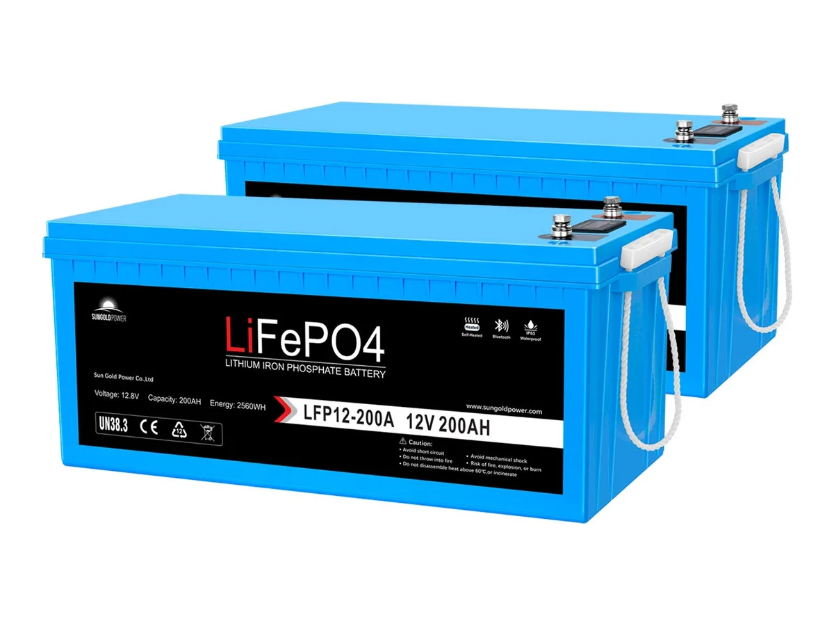 2 X 12V 200Ah LiFePo4 Deep Cycle Lithium Battery Bluetooth / Self-Heating / IP65