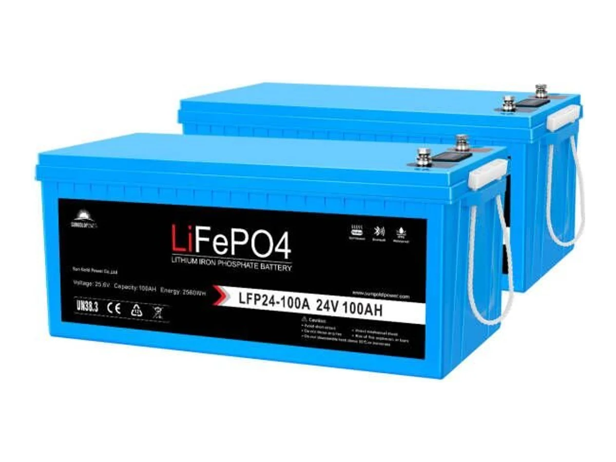2 X 24V 100Ah LiFePo4 Deep Cycle Lithium Battery Bluetooth / Self-Heating / IP65