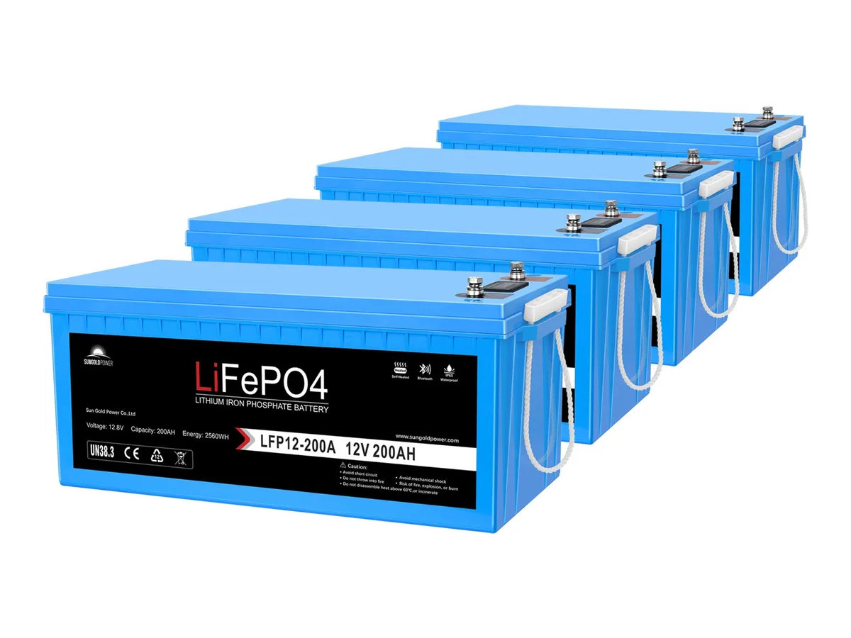 4 X 12V 200Ah LiFePo4 Deep Cycle Lithium Battery Bluetooth / Self-Heating / IP65