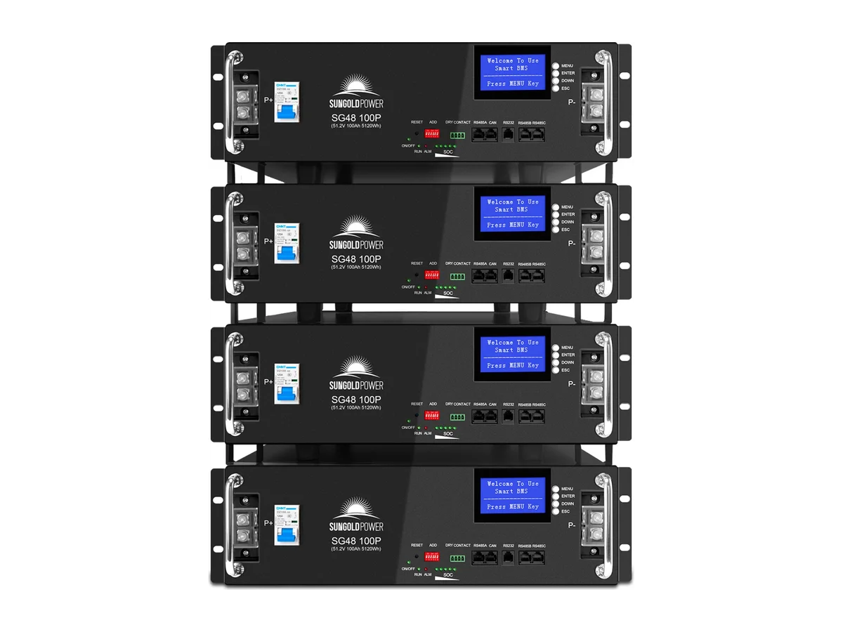 4 X 48V 100AH Server Rack LiFePO4 Lithium Battery SG48100P UL1973 UL9540A
