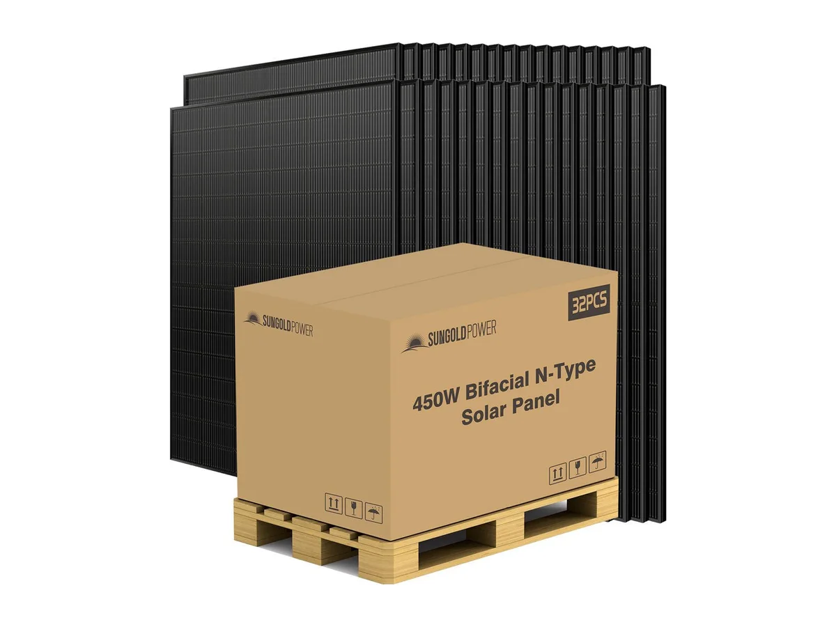 450 Watt Bifacial N-Type Monocrystalline Solar Panel SGN-450-BDG5 (32 PANELS) UL61730
