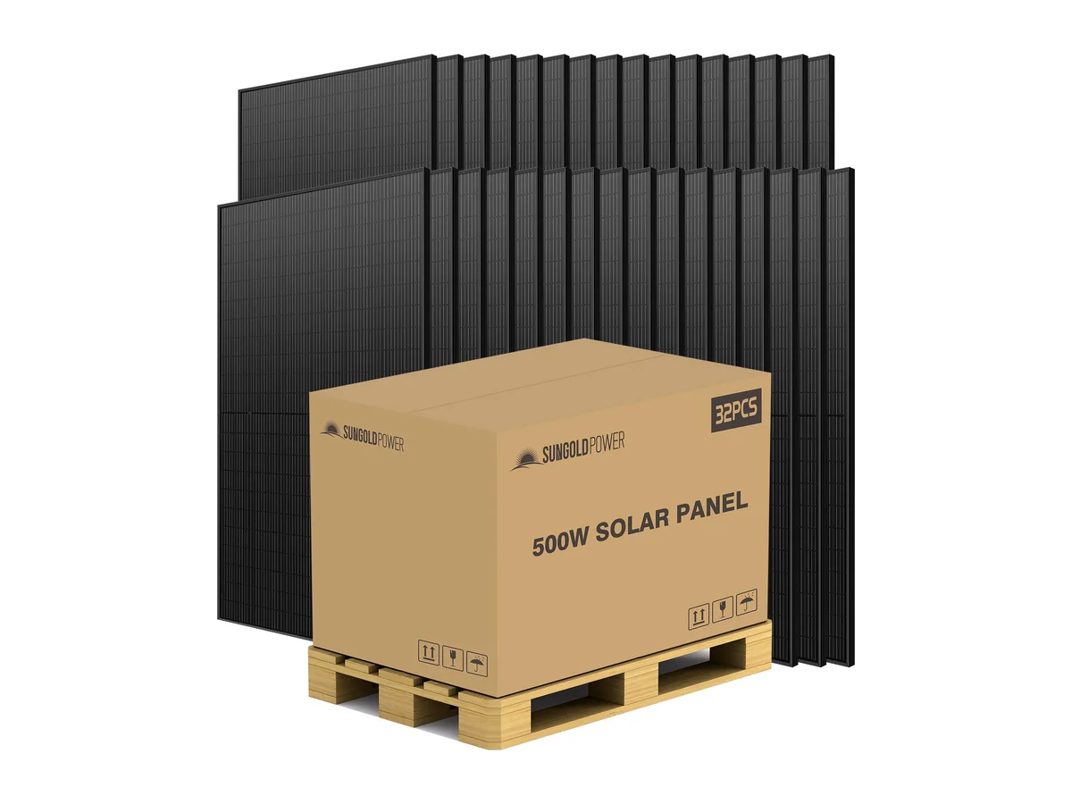 500W MONO BLACK PERC SOLAR PANEL FULL PALLET (32 PANELS) UL 61730 CEC Listed