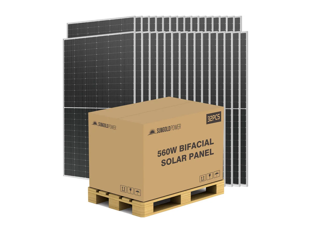 560 WATT Bifacial N-Type SOLAR PANEL FULL PALLET (32 PANELS)