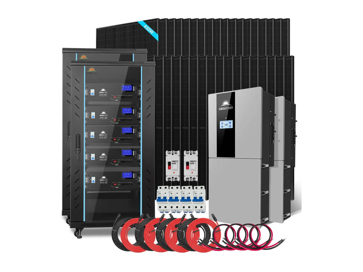 Hybrid Solar Kit 11.4KW 48V Split Phase 51.2 KWH Lithium Battery 36 X 450 Watt Solar Panel (Optional) SGH-11N5E