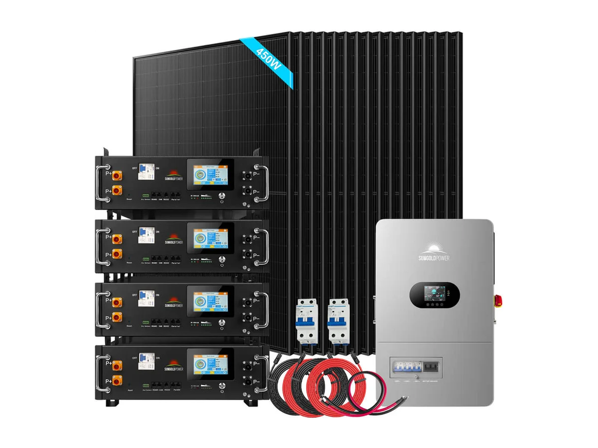 Off-Grid Solar Kit 12000W 48VDC 120/240VAC 20.48KWH Lithium Battery 16 X 450 Watts Solar Panels FR-12K20CP/ FR-12K20CE