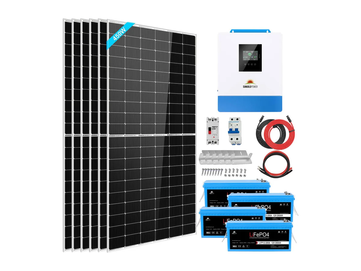 Solar Kit 5000W 48V 120V output 10.24KWH Lithium Battery 2700 Watt Solar Panel SGK-5PRO