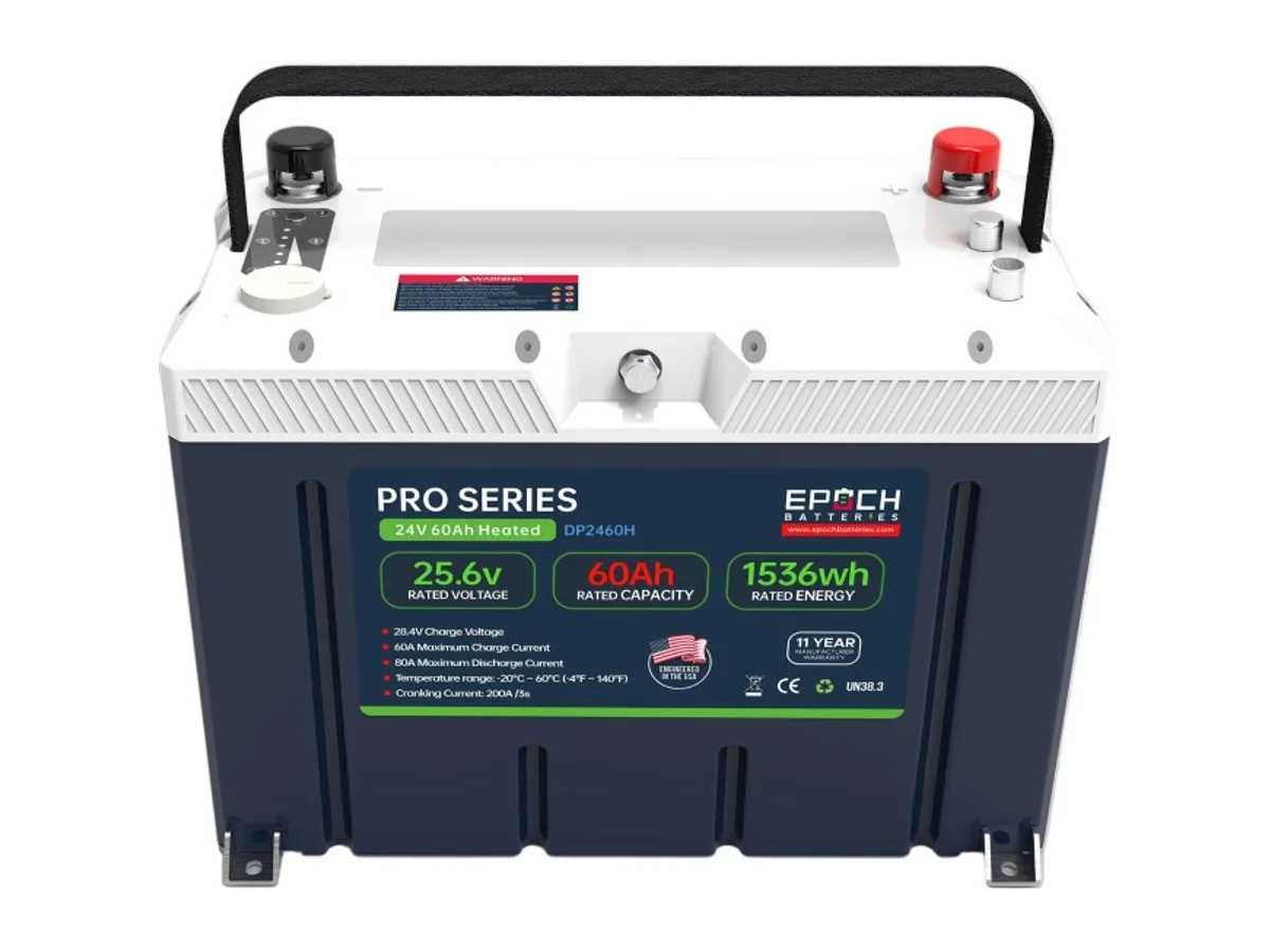 EPOCH 24V 60Ah Pro Series – Heated, Bluetooth & Victron Comms LiFePO4 Battery