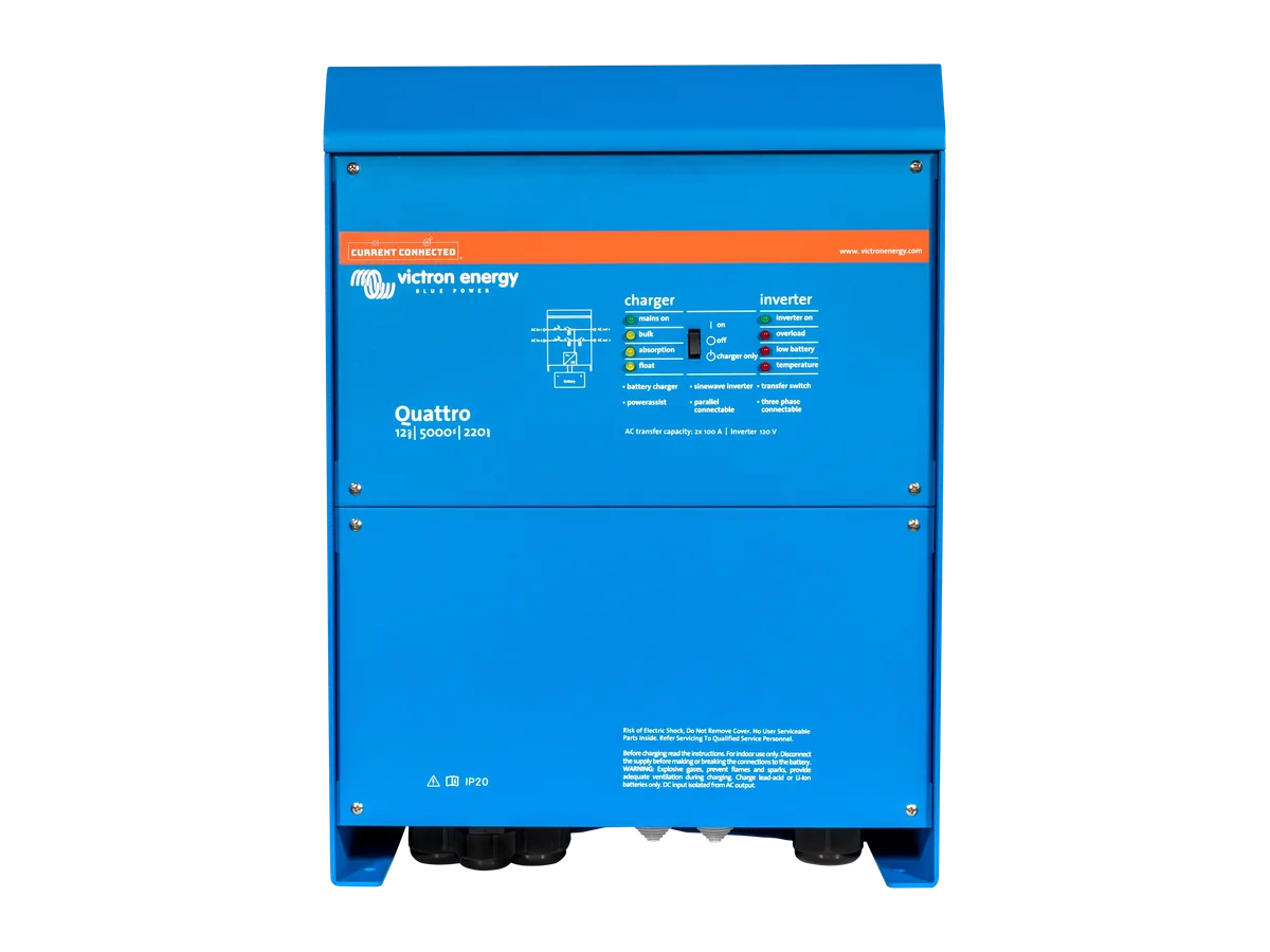 Victron Energy Quattro 12V 5kVA 120V Inverter 220A Charger, Residential and Mobile Low Frequency Inverter
