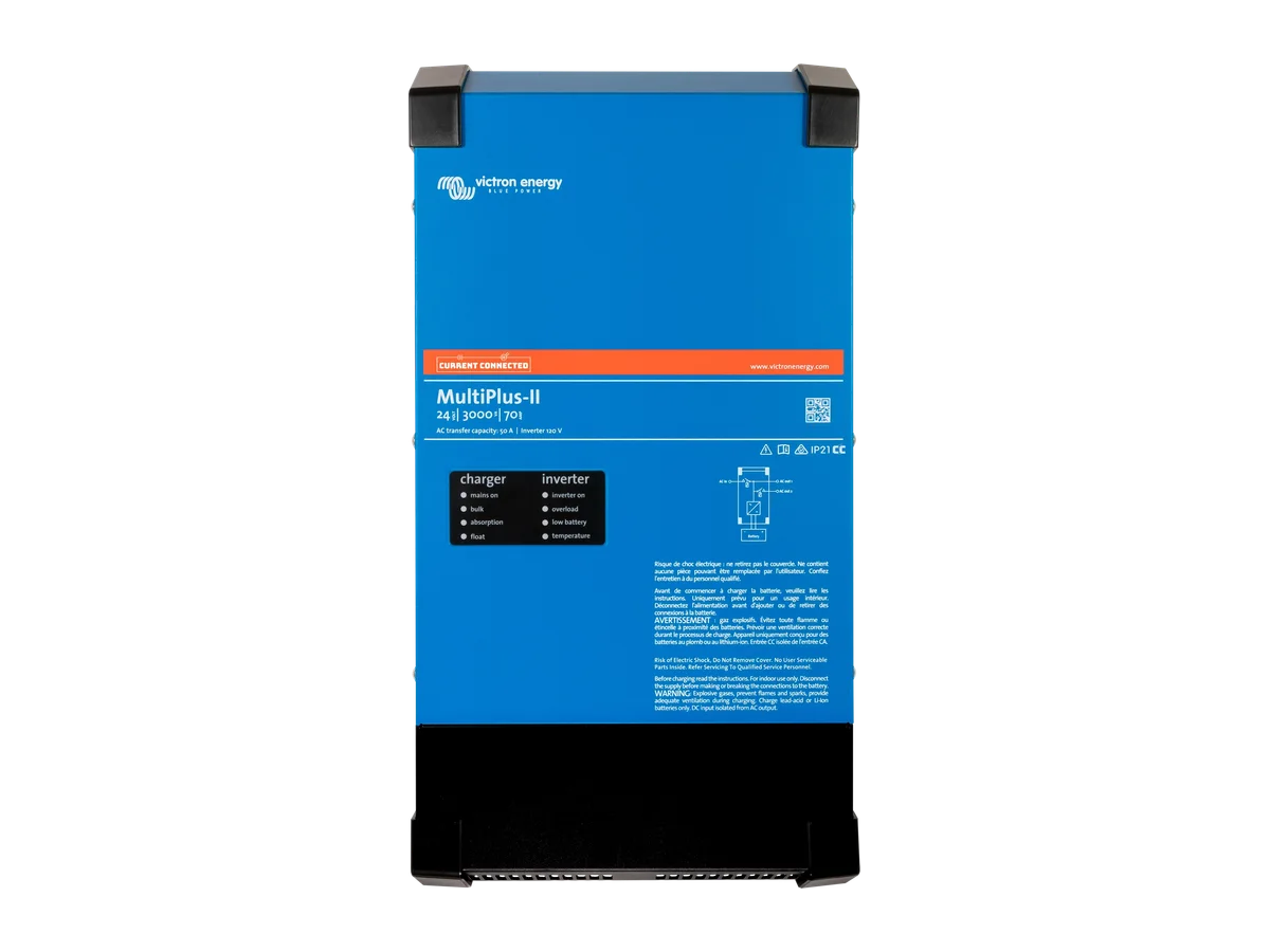 Victron Energy MultiPlus-II 24V 3kVA 120V AC Output Inverter, 70A Battery Charger, UL 458 Mobile Inverter