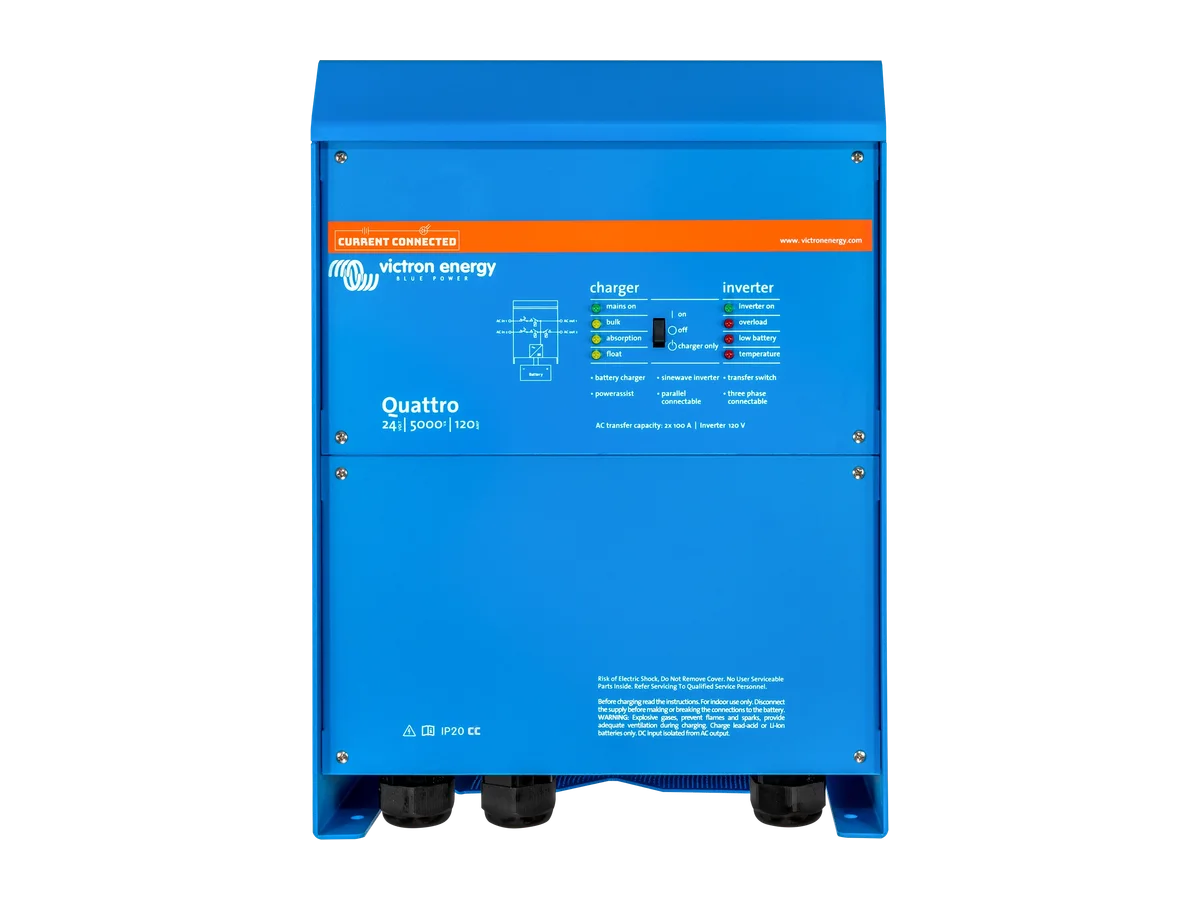 Victron 24V Quattro 5kVA 120V Inverter 120A Charger, Residential Low Frequency Inverter