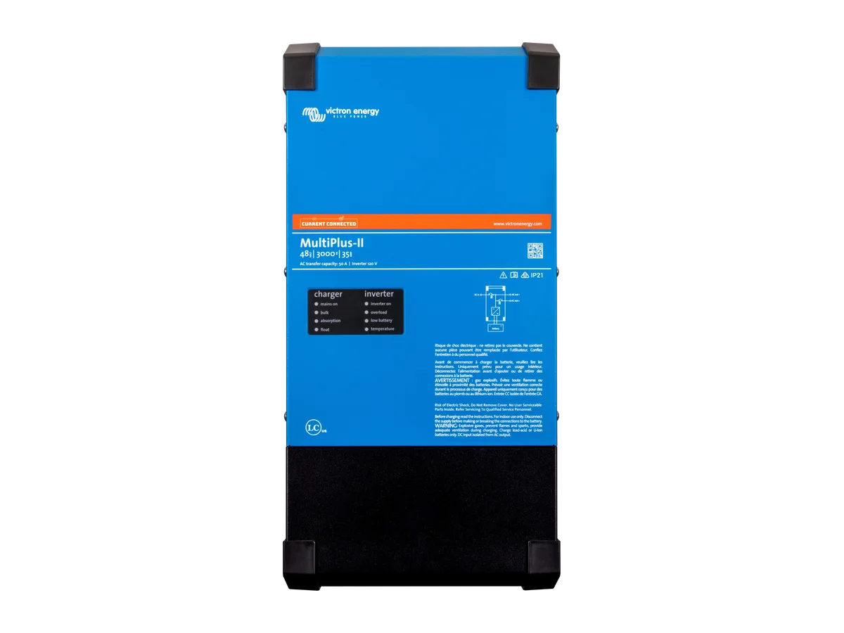 Victron Energy MultiPlus-II 48V 3kVA 120V AC Output, 35A Battery Charger, UL 1741 Residential Low Frequency Inverter-Charger
