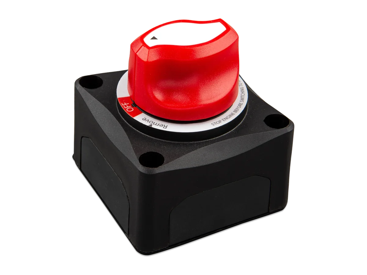 Victron Energy Battery Switch ON/OFF 275A, Suitable for Up to 48Vdc Energy Systems, Ignition Protected, Removable Knob
