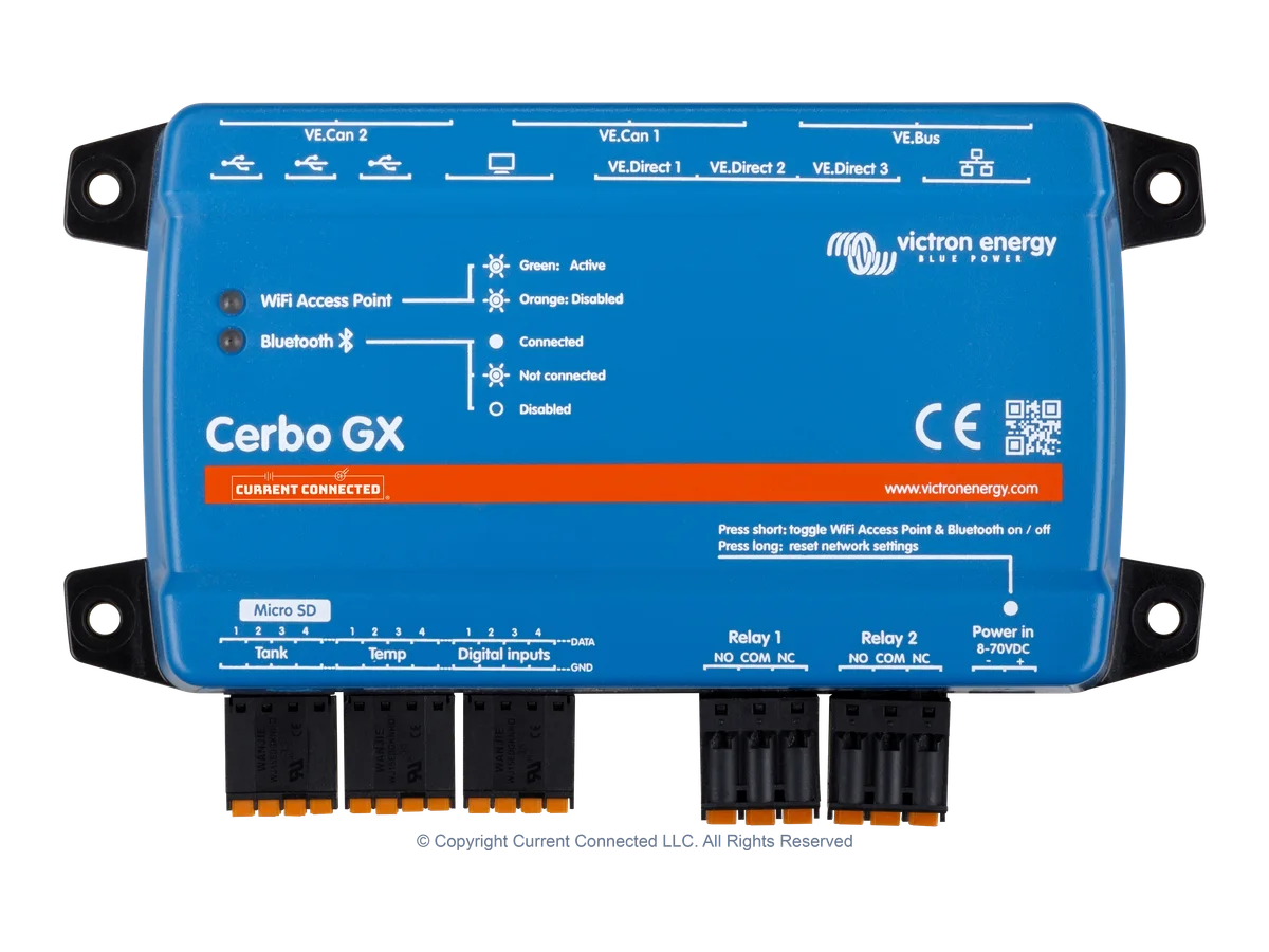 Victron Energy Cerbo GX MK2 System Controller and Monitor for 12V, 24V, and 48V Systems, Wi-Fi and Ethernet Compatible