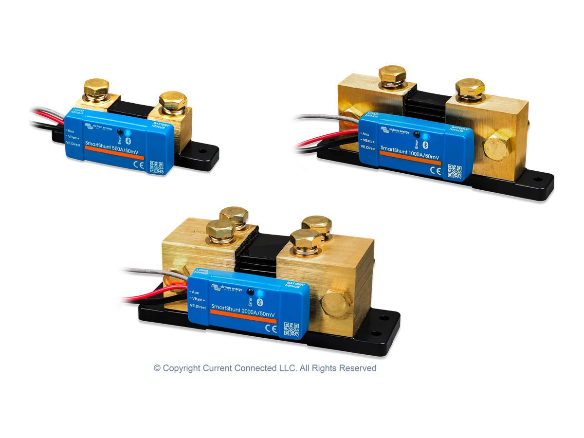 Victron Energy SmartShunt IP65, 300A/500A/1000A/2000A Rated Battery Monitor For Measuring State of Charge