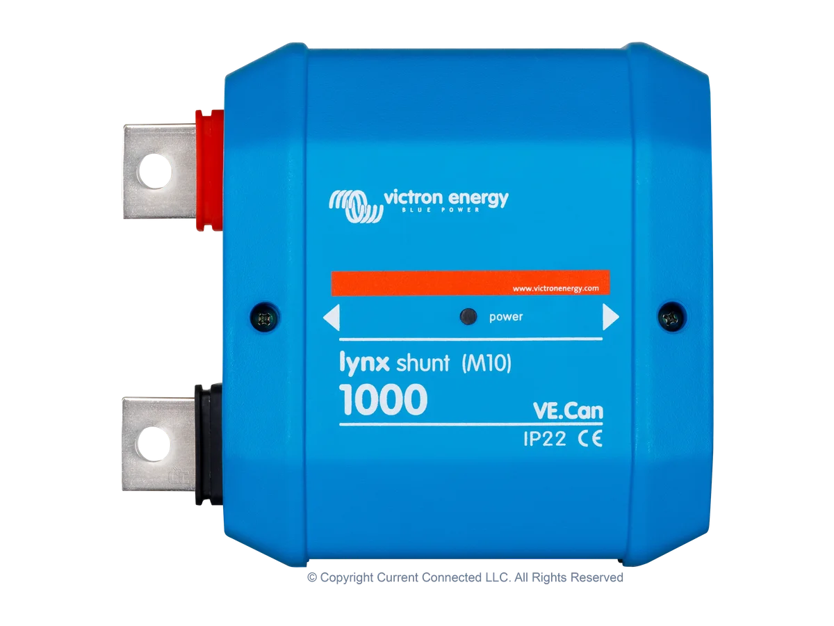 Victron Energy Lynx Shunt VE.Can with M10 Interconnections, Calculates and Monitors Battery Power, Works with GX Devices for Remote Monitoring