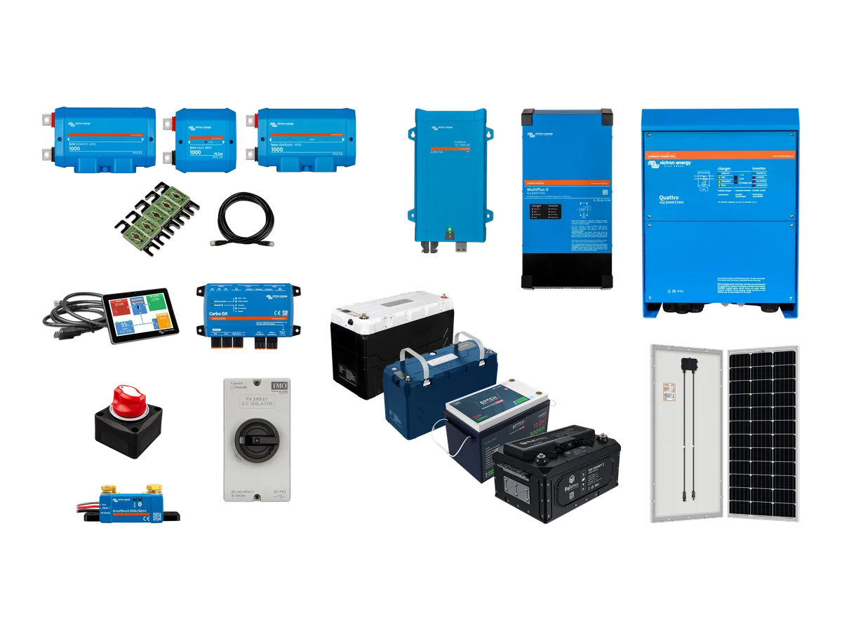 Victron 12V Mobile and RV Power System Kit, Complete with Inverter, Battery, Monitoring, and Solar Options
