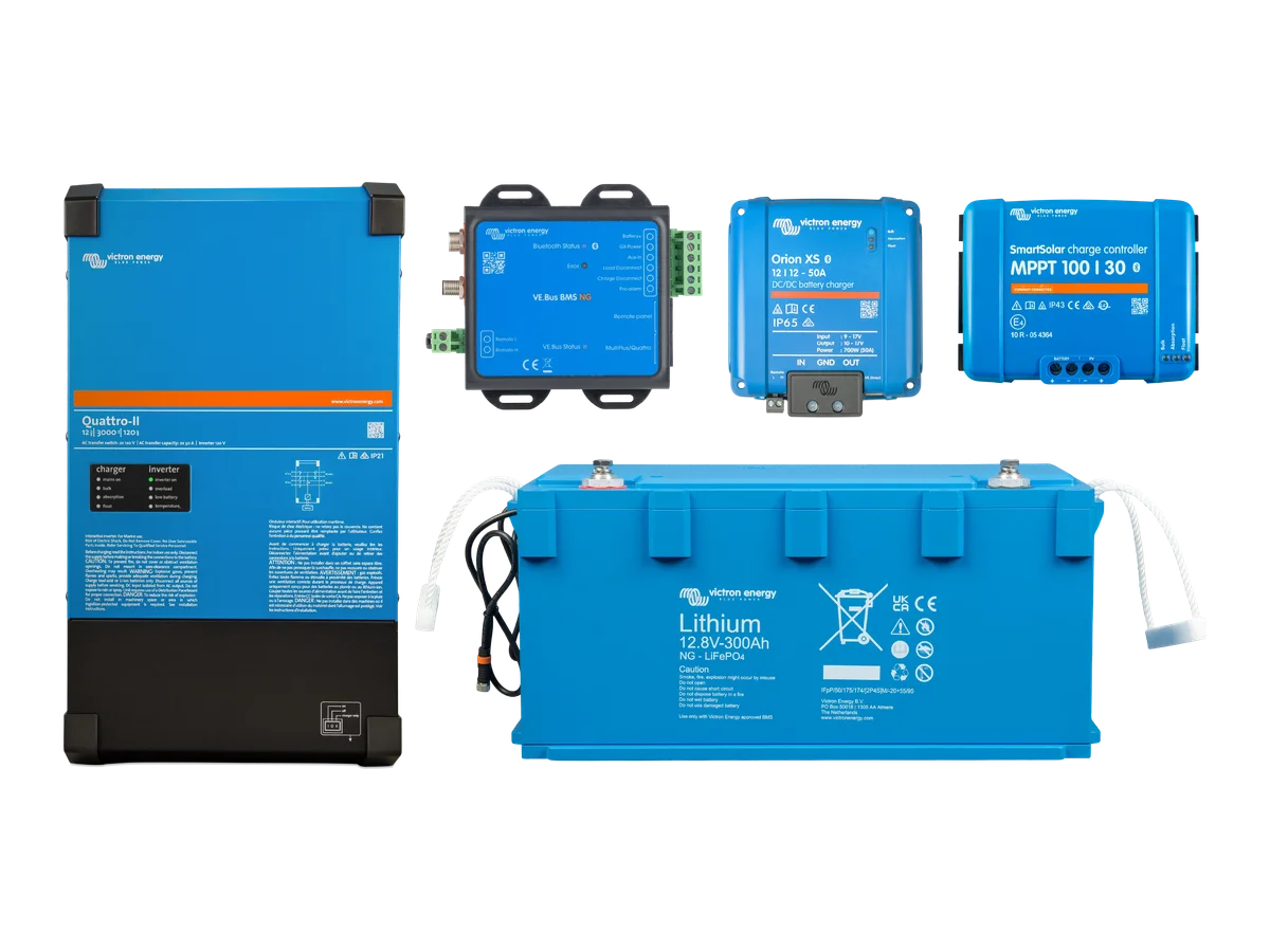 All Victron Super Blue Bundle with Inverter, DC-DC Converter, Batteries, and More